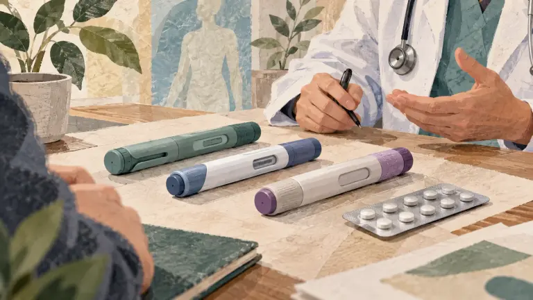 Dispozitive medicamentoase și comprimate ilustrative, fără marcă sau dozaj.